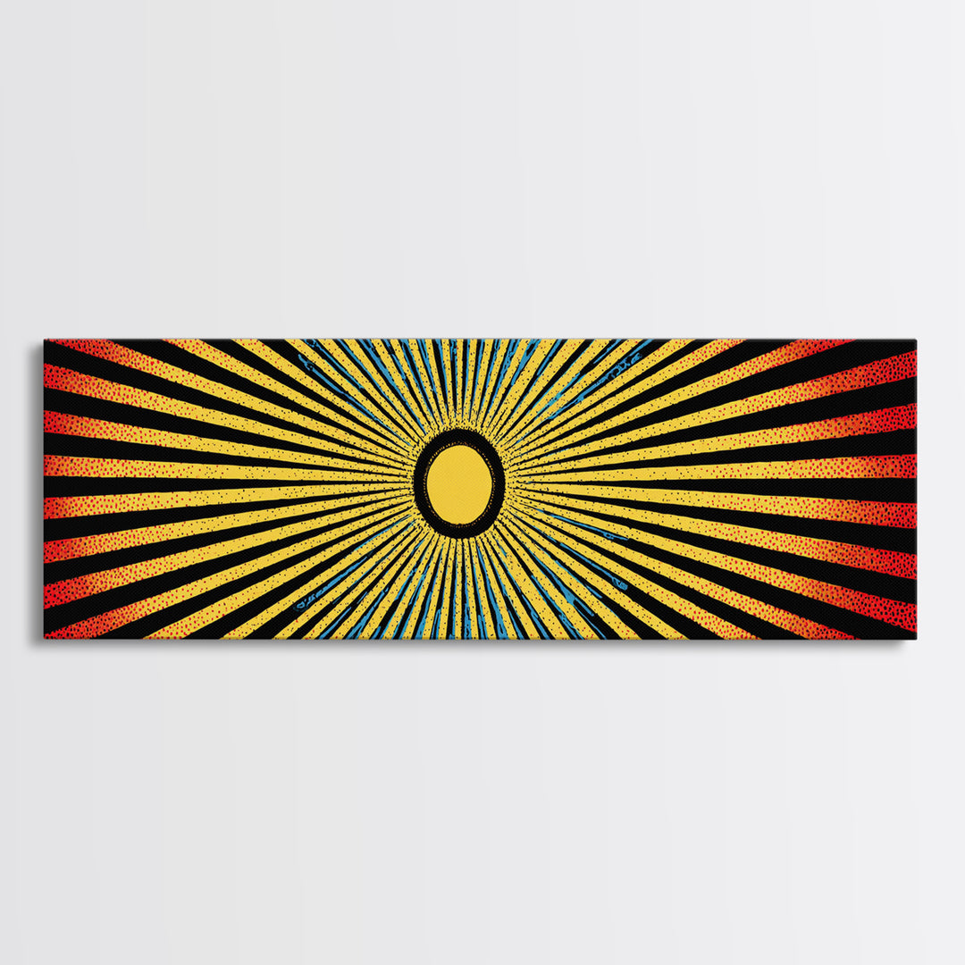 Radiant African Sunburst Abstract Wall Art, Colorful African Art Decor, Tribal Patterns, Modern Afrocentric Canvas Print
