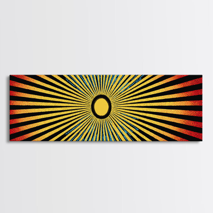 Radiant African Sunburst Abstract Wall Art, Colorful African Art Decor, Tribal Patterns, Modern Afrocentric Canvas Print