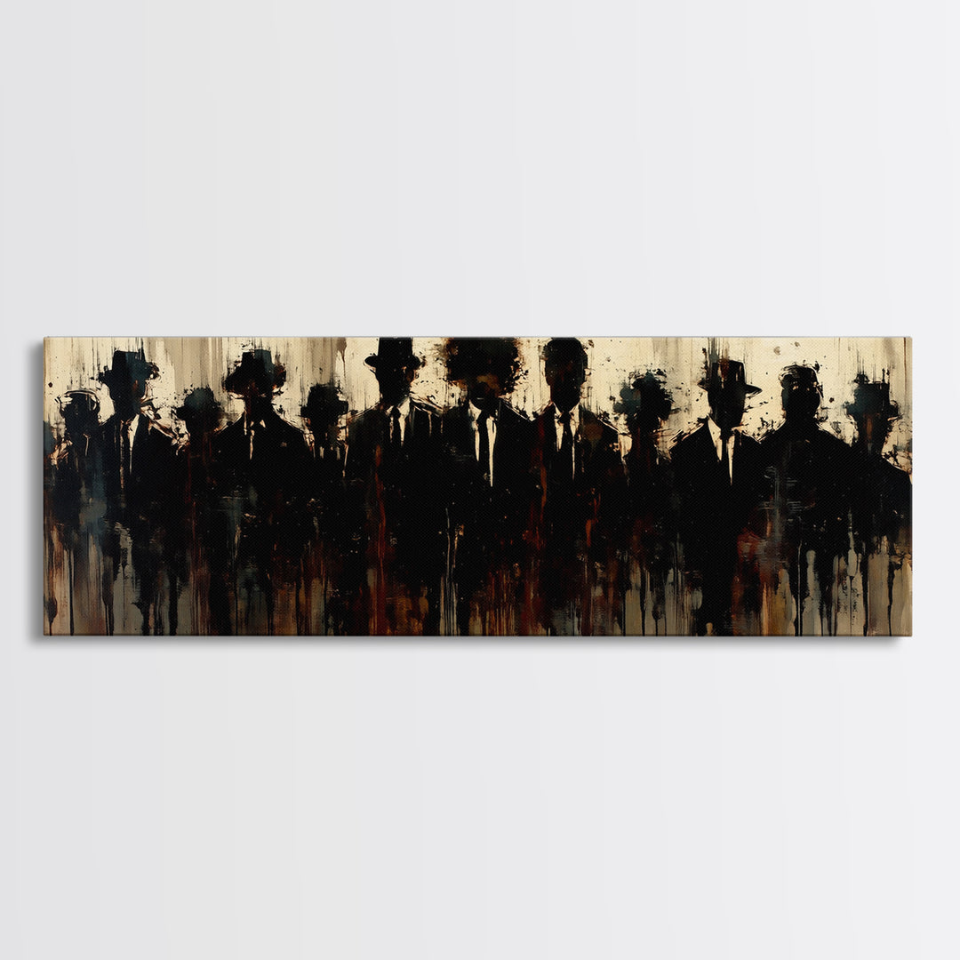 Shadowed Men In Suits Wall Art, Black Man Portrait, Urban Wall Art, Modern Black Art, Office Decor, Statement Gallery Decor