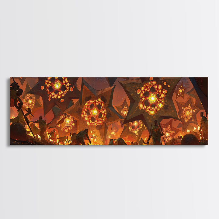 Mystic Jungle Stars Wall Art, African Inspired Safari Art, Dreamy Wall Art, Bohemian Decor Art, Nature Scene Art, Magical Decor
