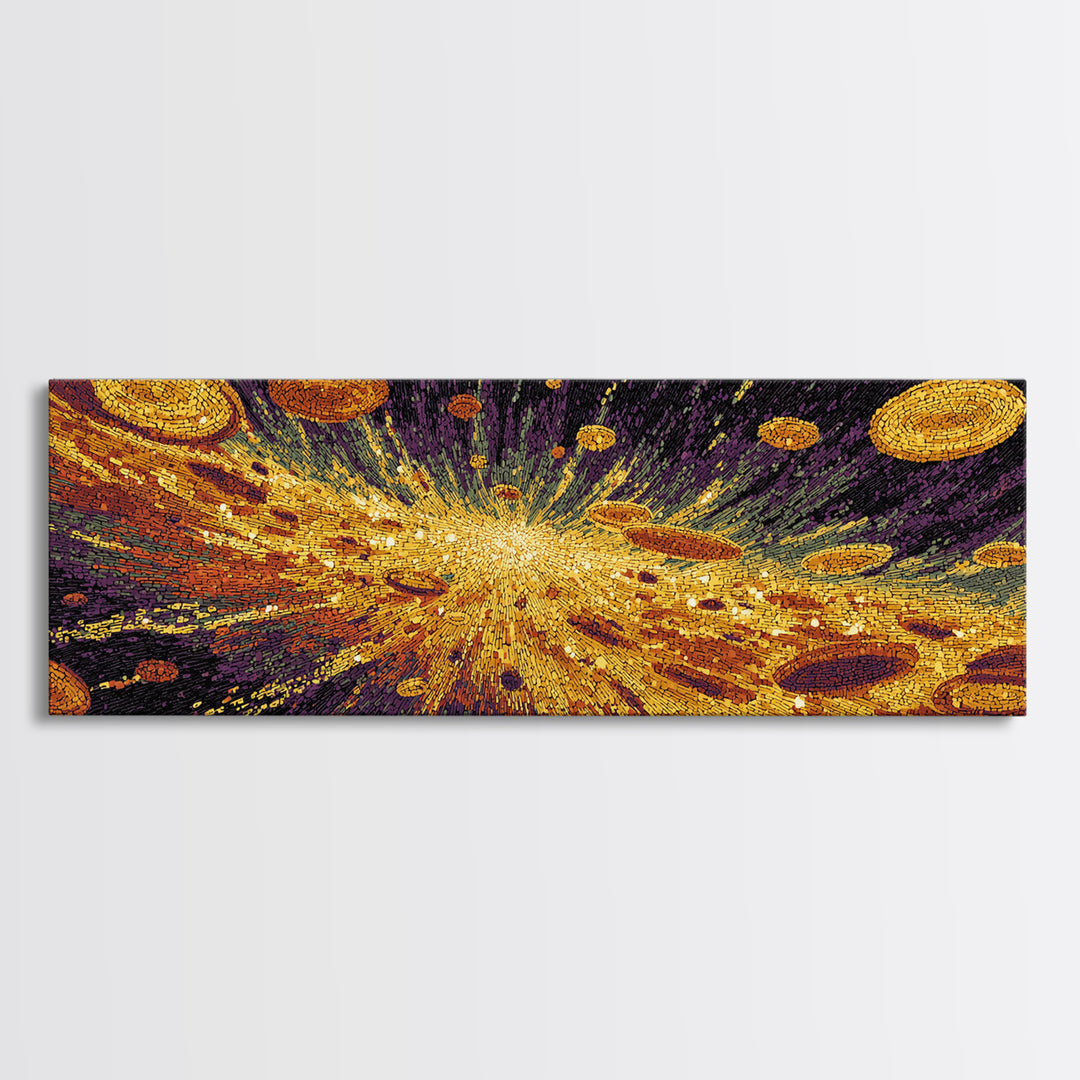 Golden Cosmic Burst Wall Art, Abstract Art, Black And Gold Art, Modern Wall Decor, Luxury Canvas Print, Statement Wall Decor
