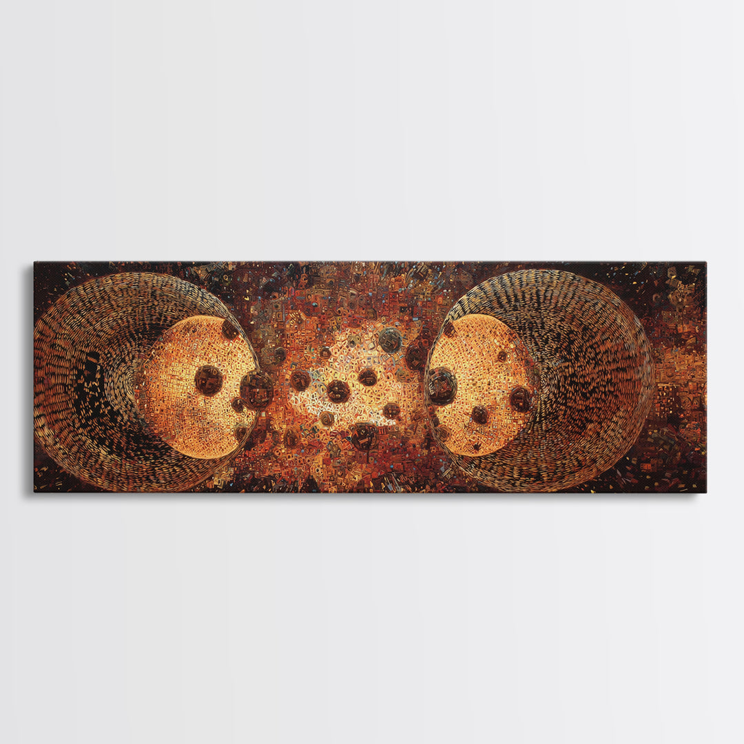 Glowing Hedgehog Spirits Canvas Print, Animal Wall Art, Black And Gold Art, Mystical Wall Art, Nature Scene Art, Unique Decor