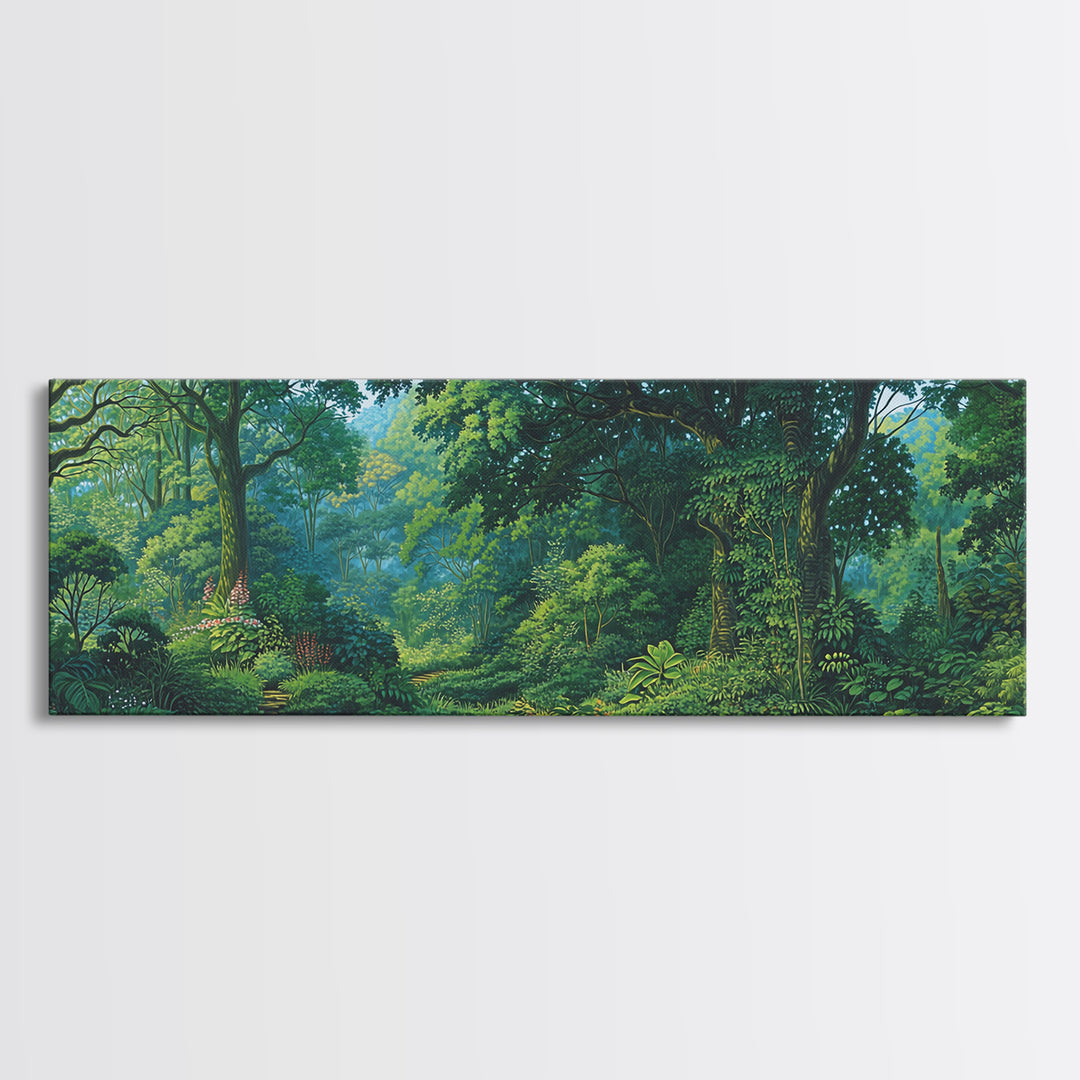 Verdant Tropical Canopy Forest Canvas Print, Lush Green Nature Wall Art, Jungle Landscape Decor, Unique Home Decor Gift Idea