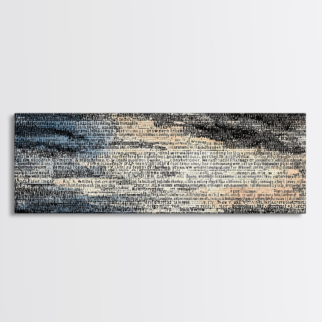 Soft Textured Horizon Abstract Wall Art, Beige Blue Canvas Print, Minimalist Landscape Art, Modern Home Decor, Dreamy Wall Art