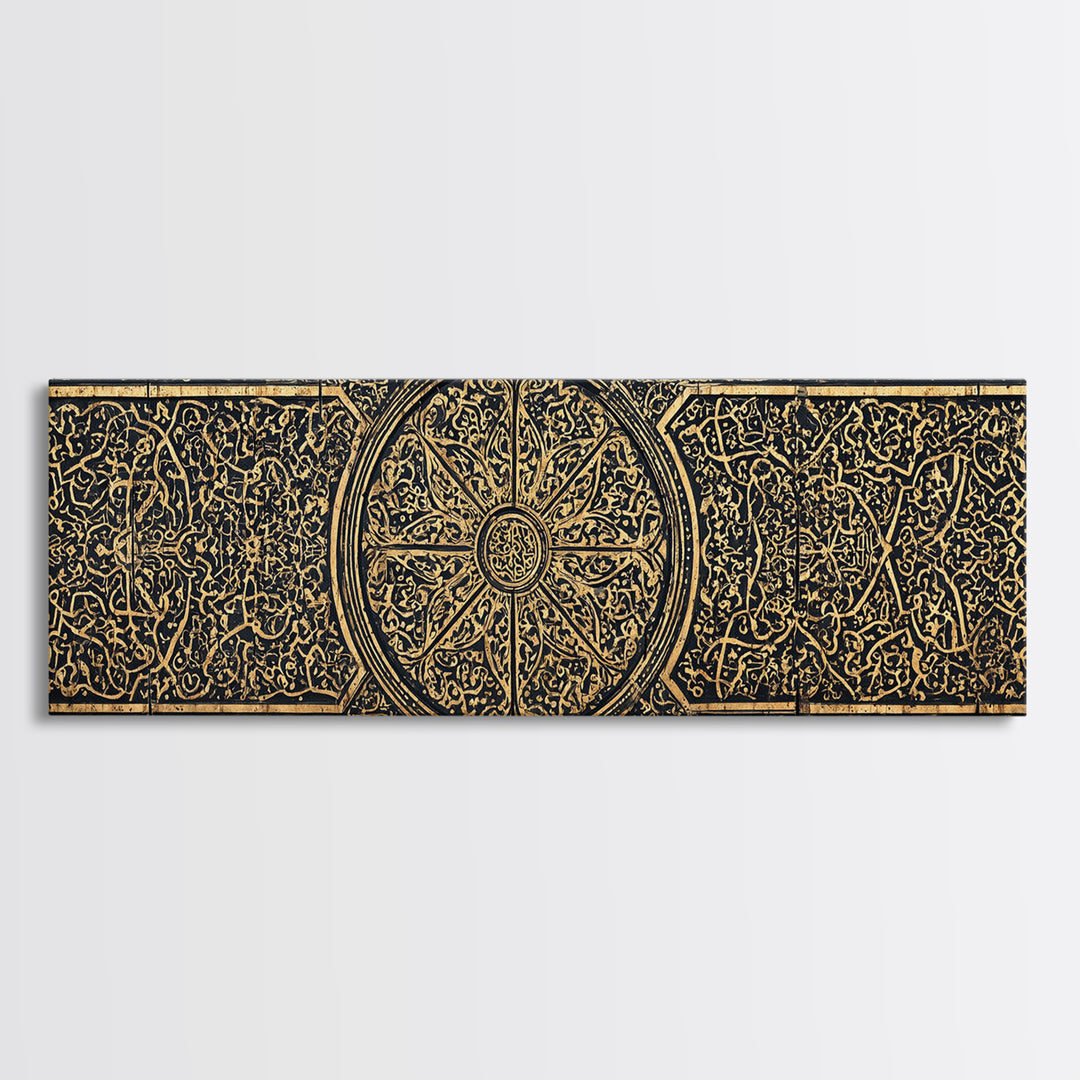 Black Gold Geometric Pattern Wall Art, African Patterns, Tribal Art Decor, Modern African Art, Elegant Home Decor Statement Gift