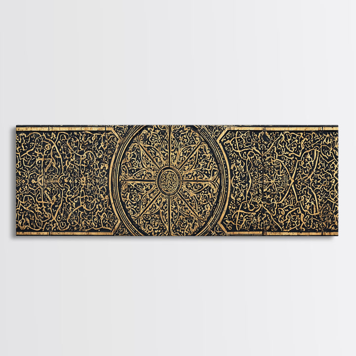 Black Gold Geometric Pattern Wall Art, African Patterns, Tribal Art Decor, Modern African Art, Elegant Home Decor Statement Gift