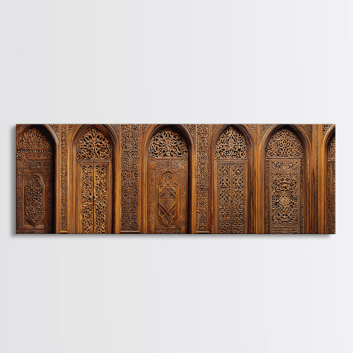 Ornate Golden Arched Door Wall Art, Moroccan Travel, African Decor, Cultural Wall Decor, Bohemian Decor, Elegant Home Gift
