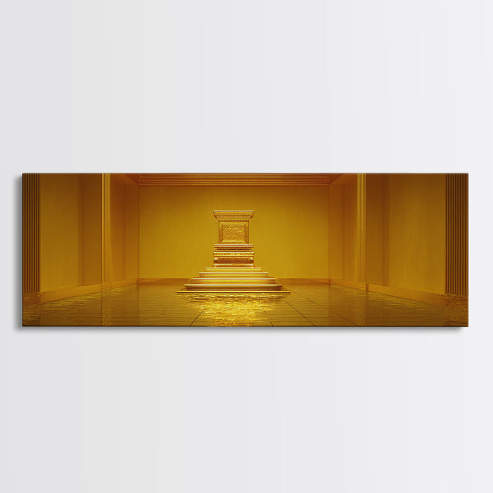 Golden Temple Reliquary Chamber Framed Canvas Print, Luxury Canvas Art, Spiritual Wall Art, Elegant Home Decor Gift, Statement Wall Decor