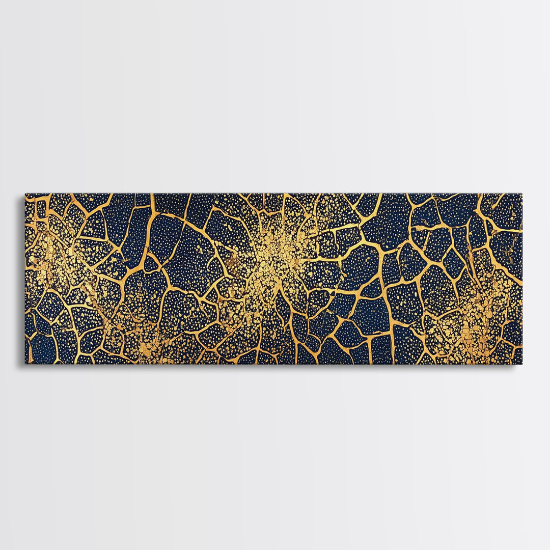 Black Gold Abstract Crackle Pattern Wall Art, African Abstract Canvas Print, Geometric Luxury Decor, Textured Art Print Gift