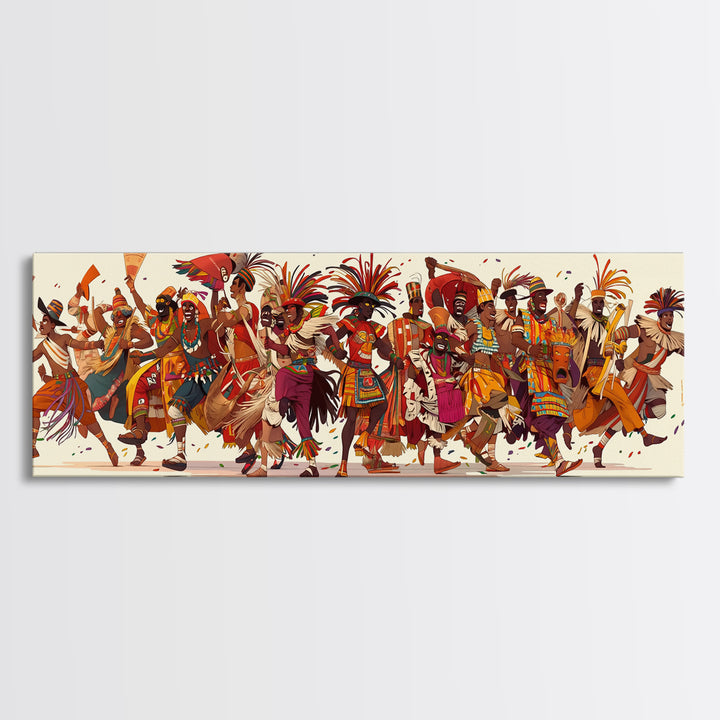 Colorful African Celebration Dancers In Traditional Dress Wall Art, African Women Art, Afrocentric Prints, Cultural Wall Decor