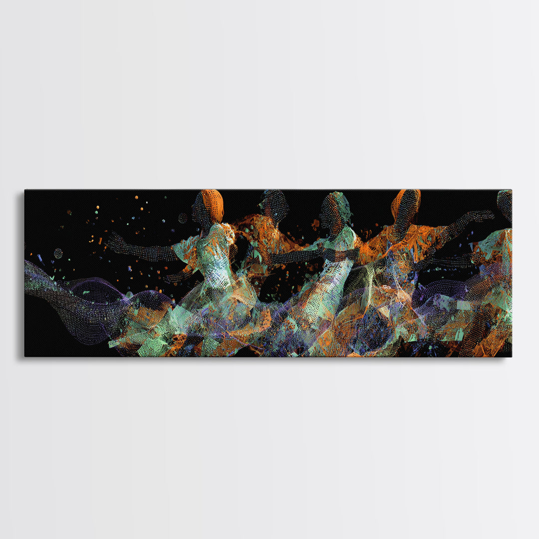 Abstract African Dancers Wall Art, Energetic Black Women Art, Contemporary Canvas Print, Afrocentric Living Room Decor, Female Power Art