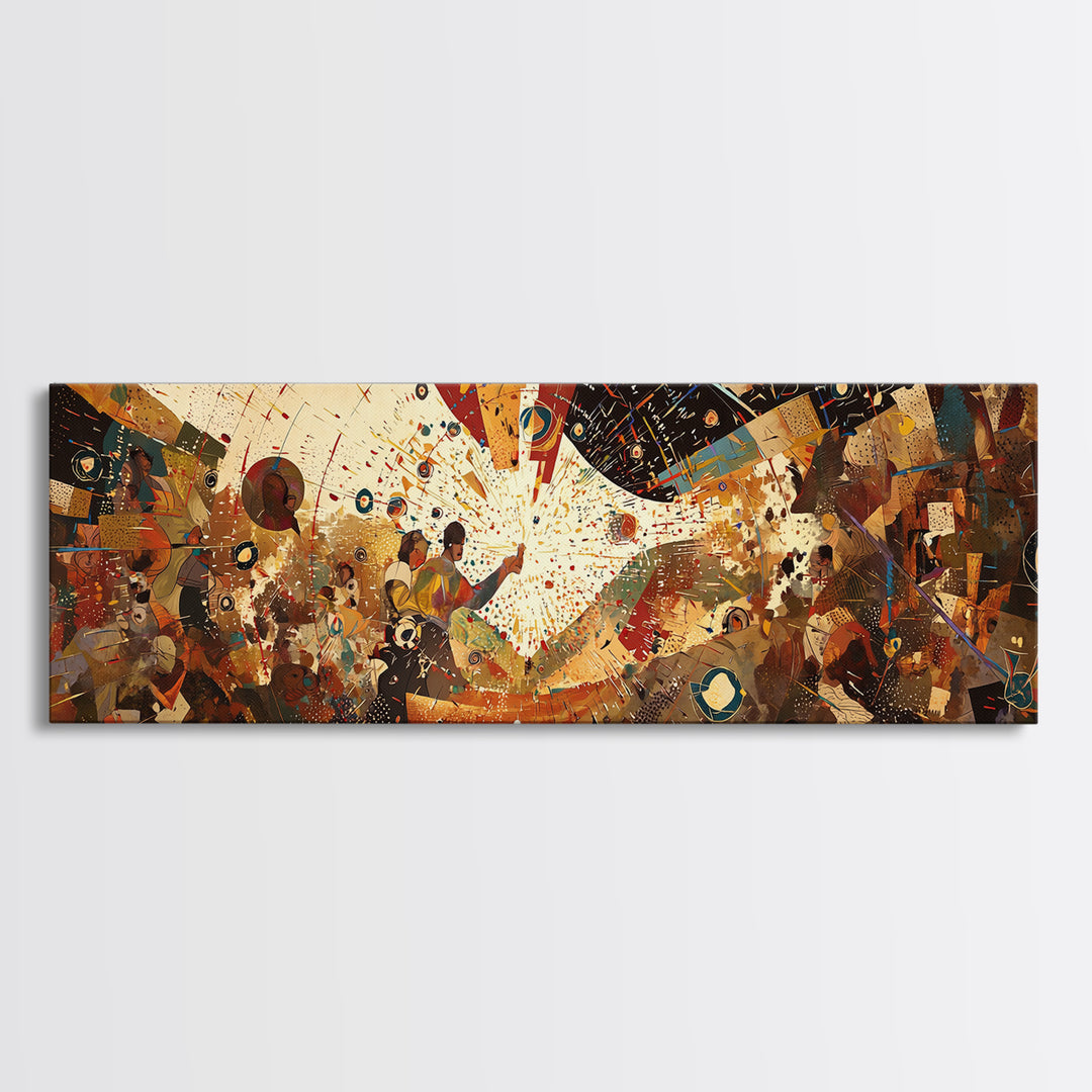 Vibrant Abstract African Celebration Canvas Print, Colorful African Art, Afrocentric Wall Art, Bold Home Decor, Cultural Gift