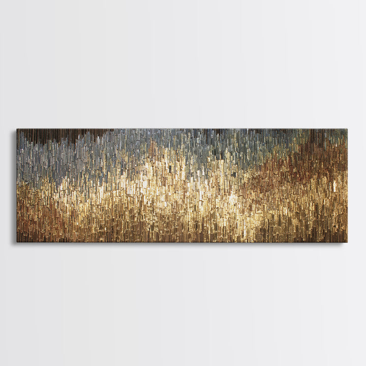 Gold Silver Vertical Light Abstract Canvas Print, Luxury Wall Art, Black And Gold Art, Modern Home Decor, Statement Piece
