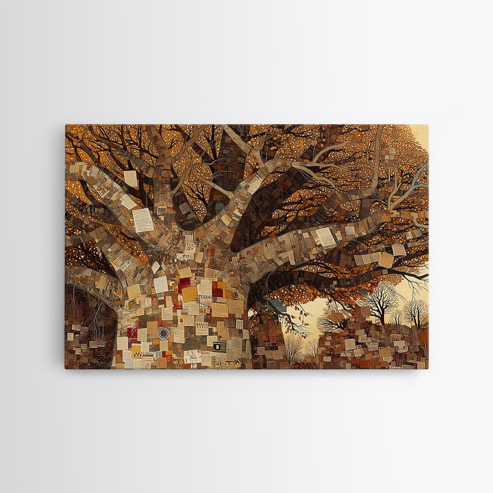 Baobab Tree Of Notes And Memories Wall Art, African Inspired, Mixed Media Canvas, Cultural Home Decor, Unique Wall Decor