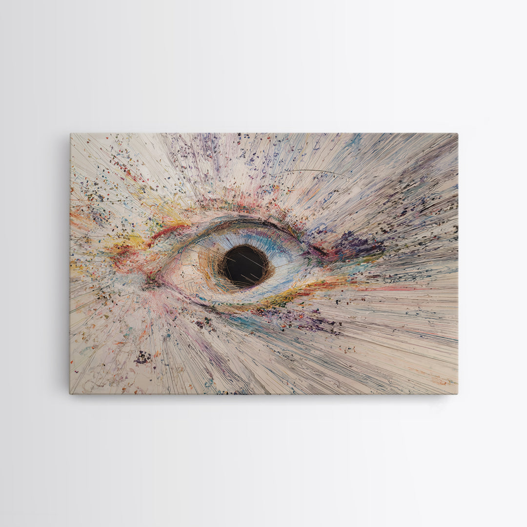 Radiant Cosmic Eye Black Hole Abstract Wall Art, Modern Canvas Art, Luxury Space Decor, Large Statement Print, Home Decor Gift