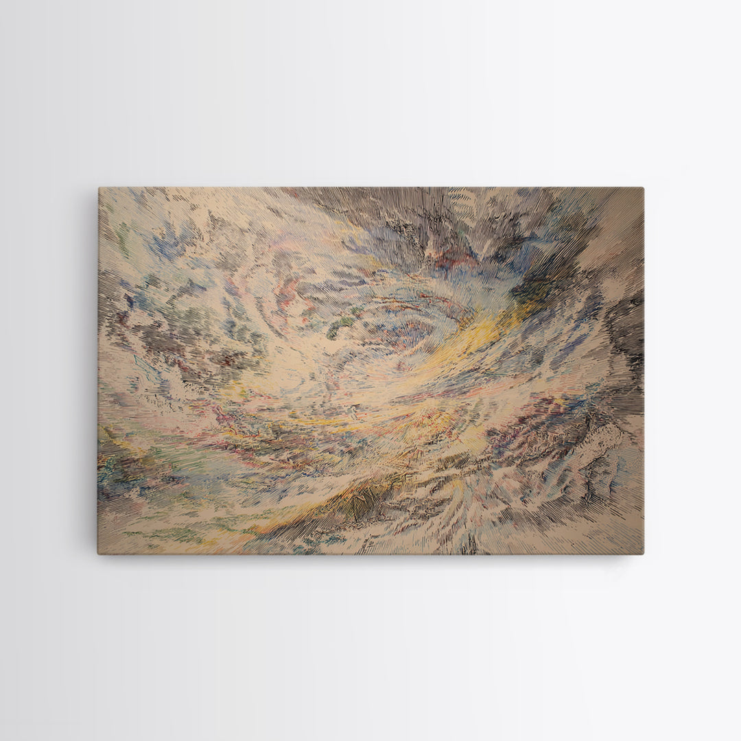 Swirling Abstract Sky And Mountain Canvas Print, Dreamy Wall Art, Contemporary Canvas, Textured Art Print Home Decor Gift