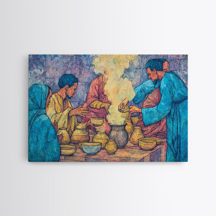 African Women Pottery Ritual Wall Art, Smoke Ceremony Painting, Cultural Kitchen Decor, Afrocentric Home Decor, Gift For Her
