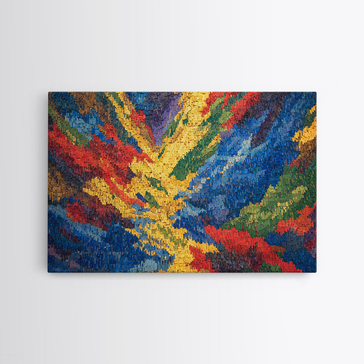 Vibrant Woven Ankara Textile Abstract Wall Art, African Fabric Patterns, Colorful African Print, Modern Home Decor Art Gift