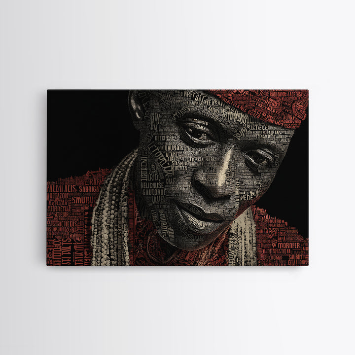 Intense African Woman Headwrap Wall Art, Black Woman Art, African Portrait, Melanin Artwork, Afrocentric Decor Gift For Her