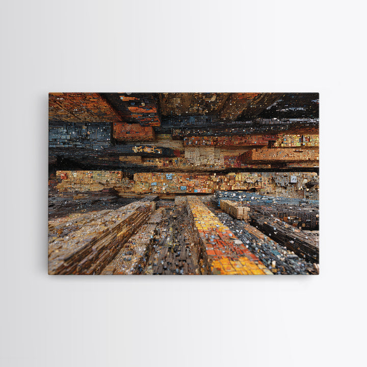 Abstract Urban Cityscape Canvas Print, Textured Modern Art, Statement Wall Art, Office Decor, Contemporary Home Decor Gift