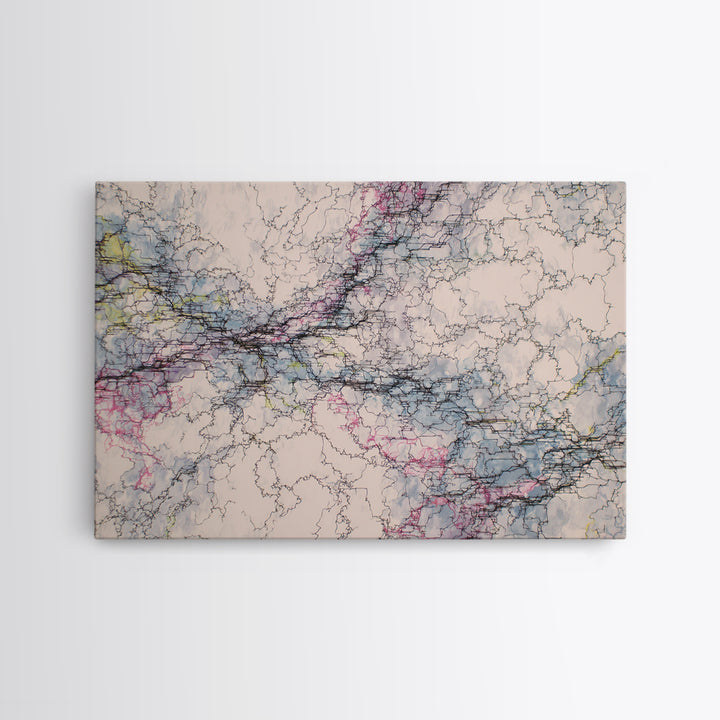 Soft Marble Vein Abstract Wall Art Minimalist African Abstract Digital Print Beige Blue Office Decor Modern Canvas Wall Art