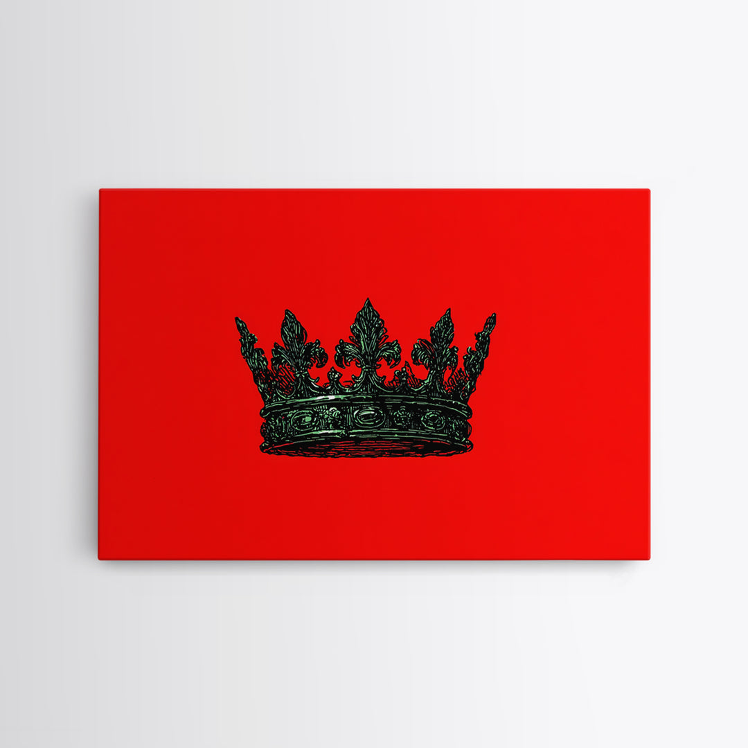 Black Crown On Red Background Wall Art, African Queen Decor, Royal Afrocentric Print, Bold Modern Black Culture Art, Statement Wall Decor