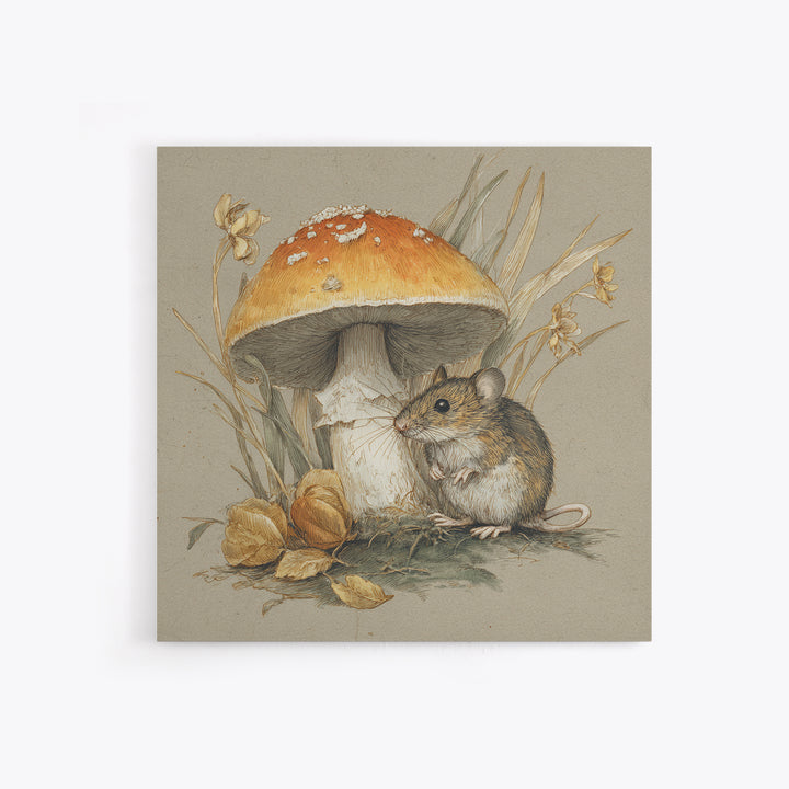 Tiny Field Mouse Canvas Print, Animal Art, Nursery, Living Room Decor, Fine Art, Creature, Modern Decor, Fine Art Print, ANI-1x1-10
