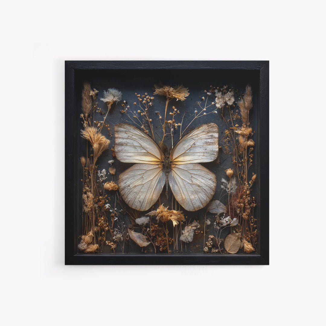 Butterfly Specimen Composition Canvas Print, Animal Art, Printable Wall Art, Living Room Decor, Creature, Boho Wall Art, ANI-1x1-23