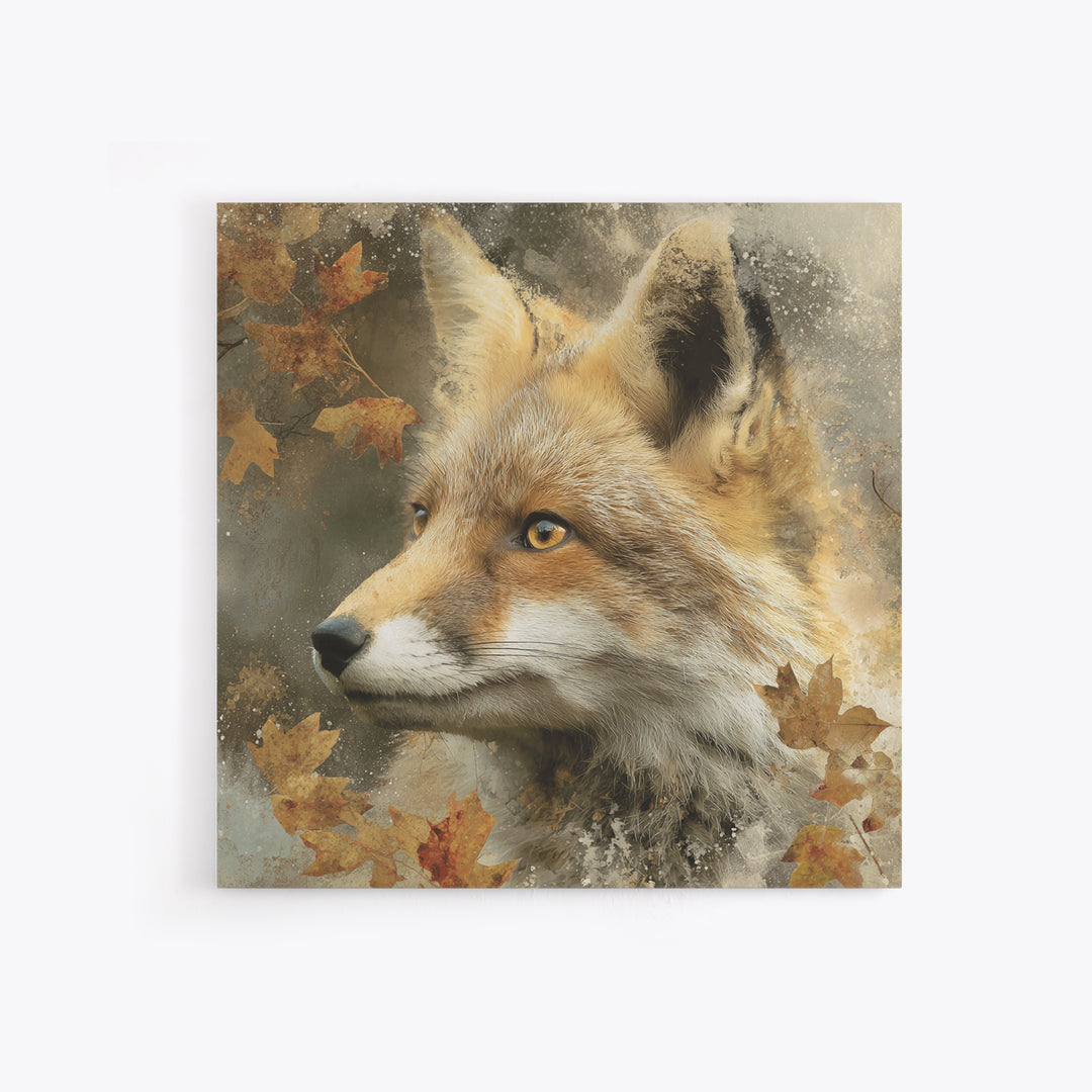 Dignified Fox Portrait Canvas Print, Animal Art, Modern Decor, Living Room Decor, Oil Painting, Creature, Home Decor, ANI-1x1-25
