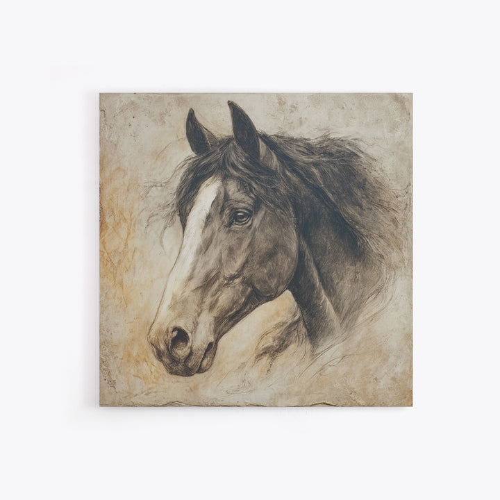 Majestic Horse Head Canvas Print, Animal Art, Original Painting, Living Room Decor, Abstract Art, Creature, Boho Wall Art, ANI-1x1-3