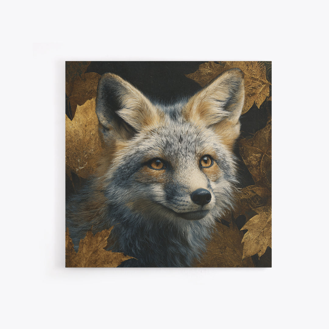 Dignified Fox Portrait Canvas Print, Animal Art, Modern Decor, Living Room Decor, Oil Painting, Creature, Home Decor, ANI-1x1-49