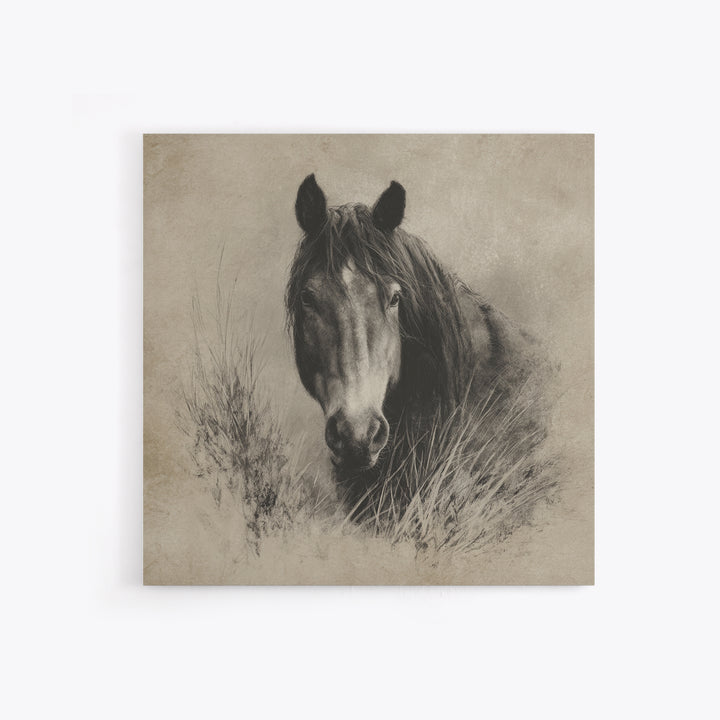 Majestic Horse Head Canvas Print, Animal Art, Wall Art, Living Room Decor, Fine Art, Creature, Nursery Decor, Art Deco, ANI-1x1-99