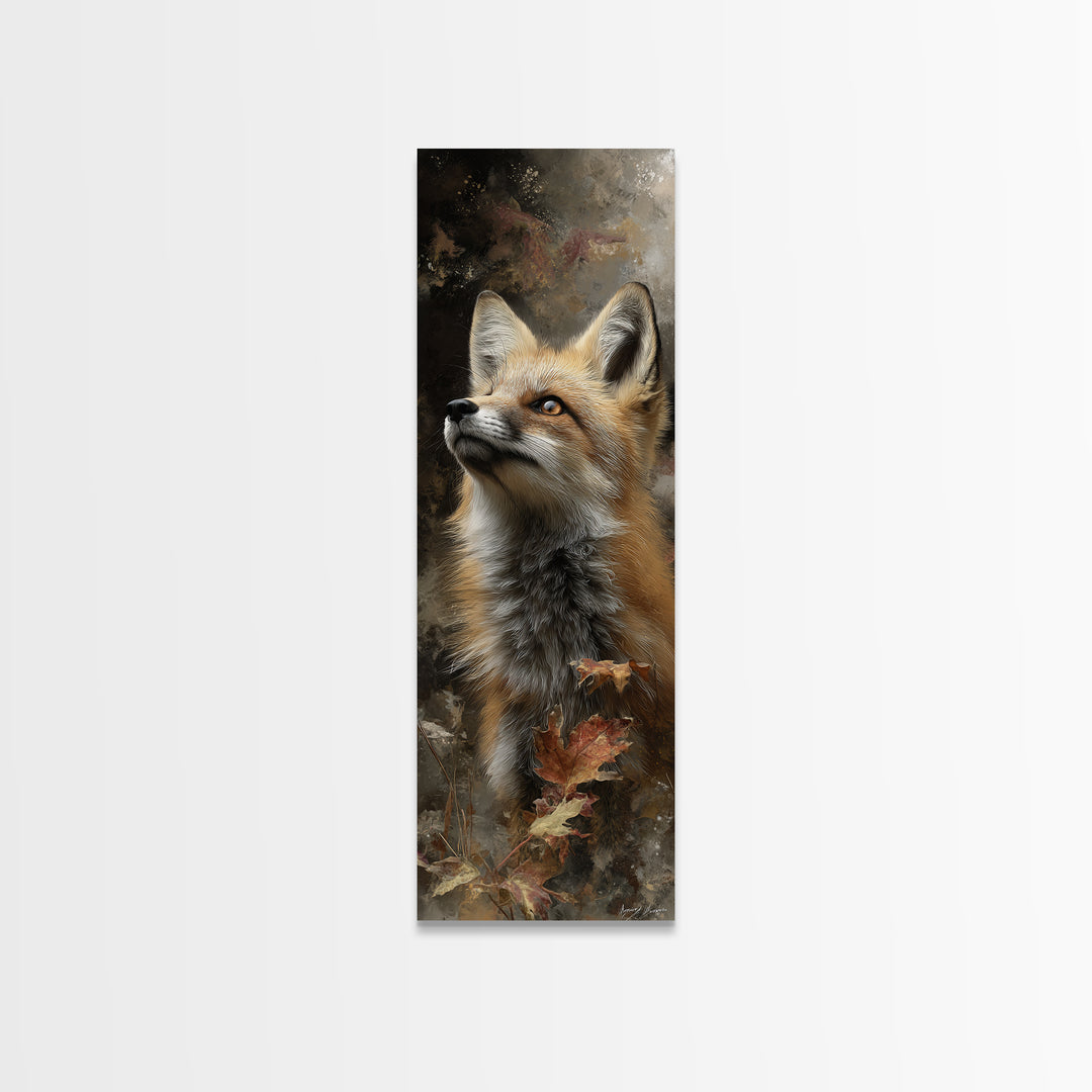 Dignified Fox Portrait Canvas Print, Animal Art, Statement Artwork, Living Room Decor, Fine Art, Creature, Wall Decor, ANI-1x3-13