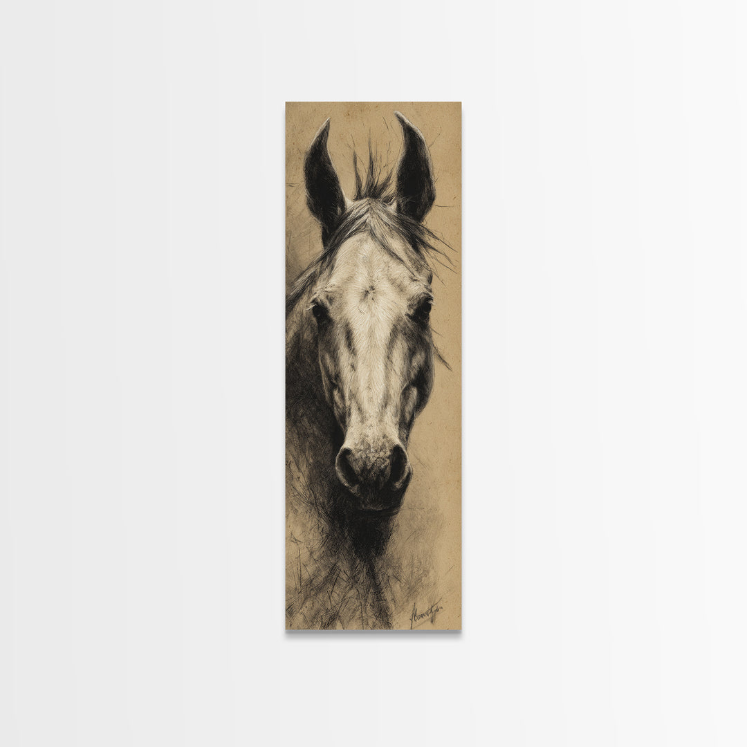 Majestic Horse Head Framed Canvas Print, Animal Art, Home Decor, Living Room Decor, Abstract Art, Creature, Art Deco, ANI-1x3-15