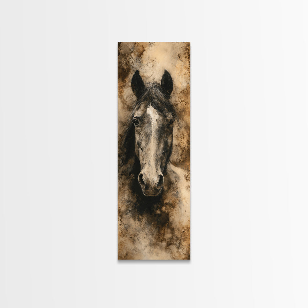 Majestic Horse Head Canvas Print, Animal Art, Digital Art, Living Room Decor, Fine Art, Creature, Farmhouse Decor, Nursery, ANI-1x3-39