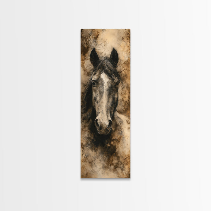 Majestic Horse Head Canvas Print, Animal Art, Digital Art, Living Room Decor, Fine Art, Creature, Farmhouse Decor, Nursery, ANI-1x3-39