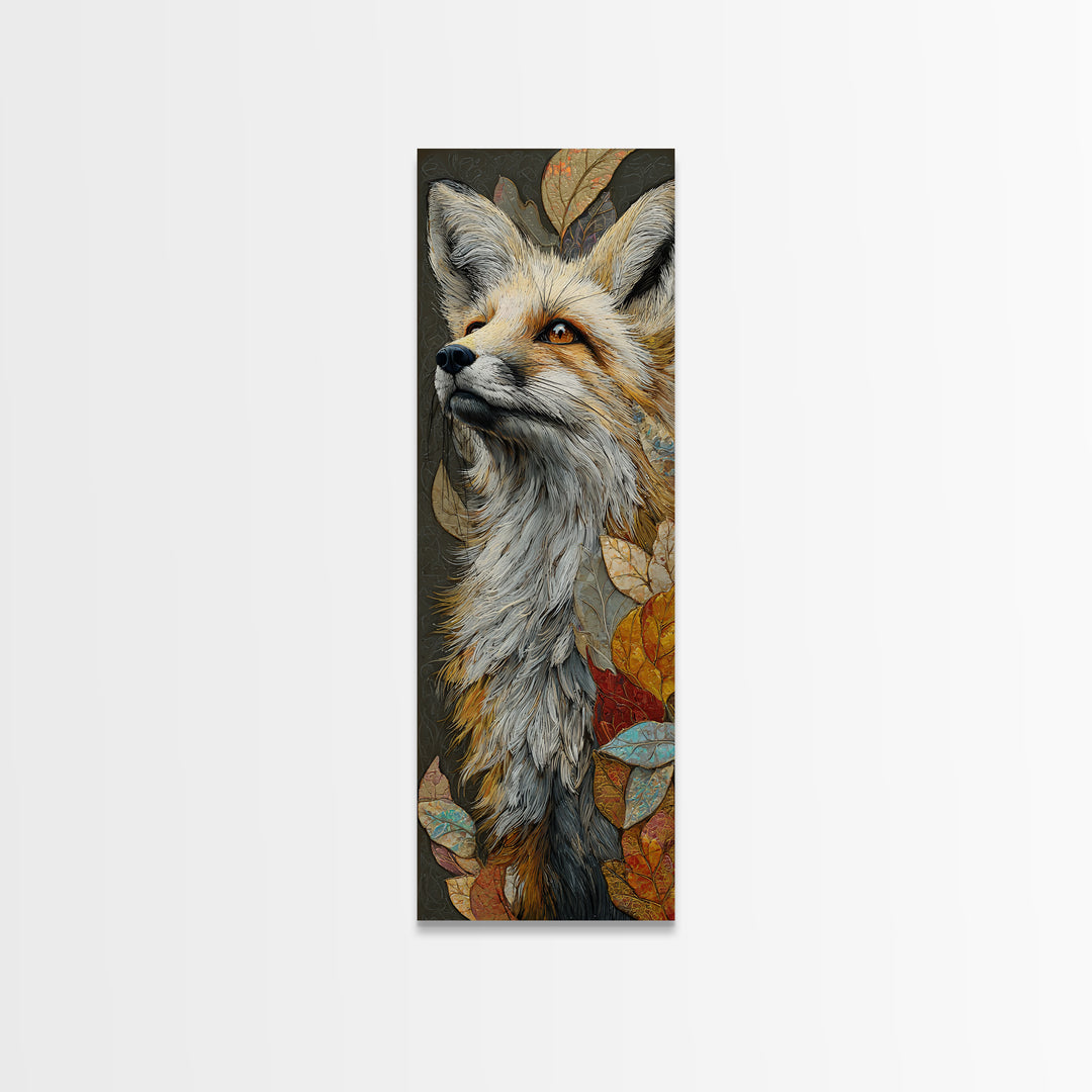 Dignified Fox Portrait Canvas Print, Animal Art, Art, Living Room Decor, Oil Painting, Creature, Original Art, Nursery Wall Art, ANI-1x3-85