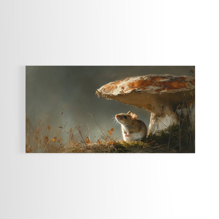 Tiny Field Mouse Framed Canvas Print, Animal Art, Luxury Decor, Living Room Decor, Fine Art, Creature, Digital Art, Printable, ANI-2x1-6