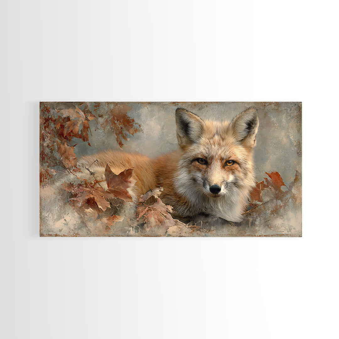 Dignified Fox Portrait Canvas Print, Animal Art, Digital Wall Art, Living Room Decor, Fine Art, Creature, Modern Wall Art, ANI-2x1-69