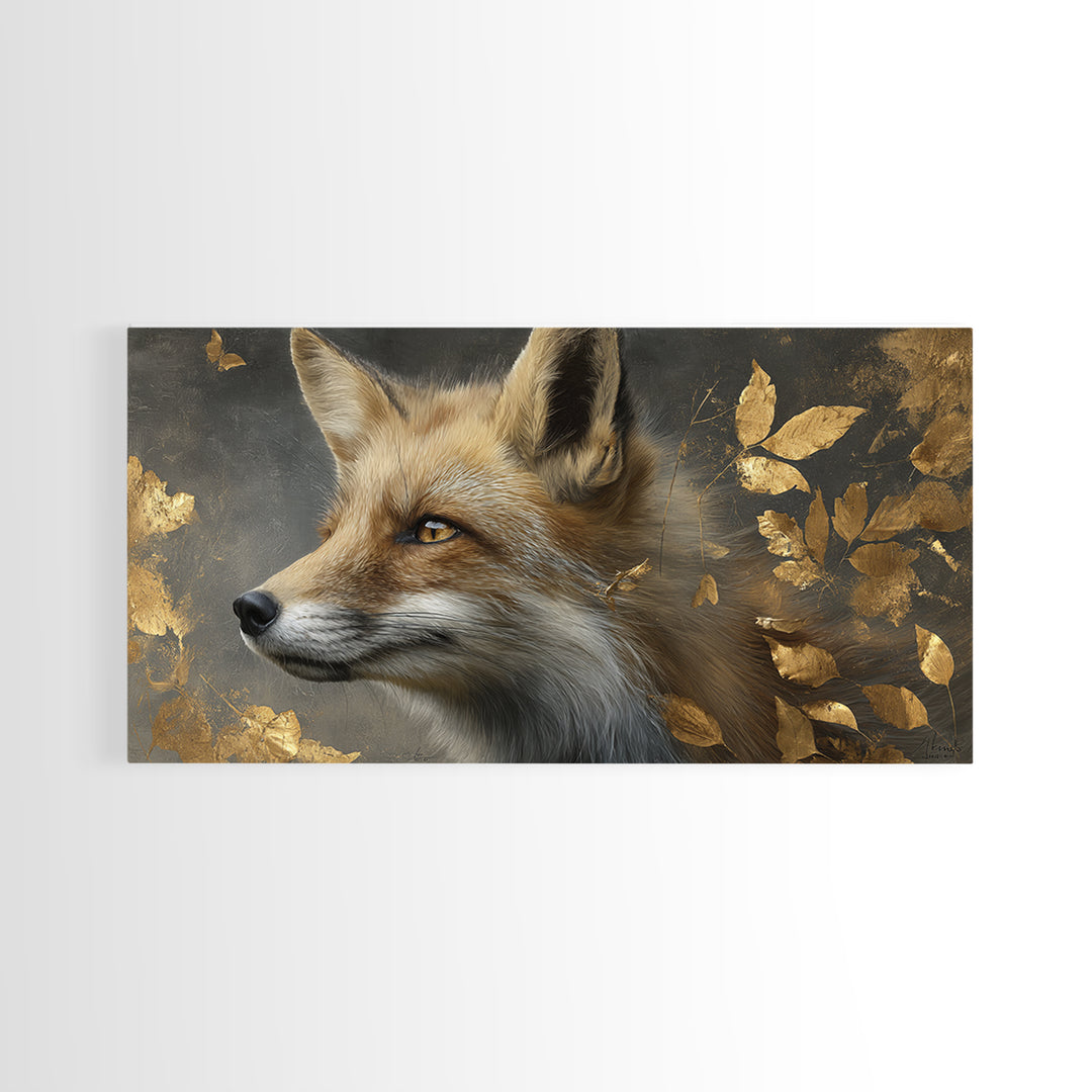 Dignified Fox Portrait Canvas Print, Animal Art, Digital Wall Art, Living Room Decor, Fine Art, Creature, Modern Wall Art, ANI-2x1-93