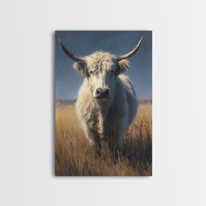 Gentle Cow Portrait Canvas Print, Animal Art, Gallery Decor, Living Room Decor, Fine Art, Creature, Contemporary Art, ANI-2x3-15