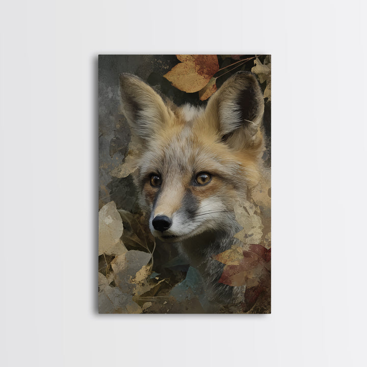 Dignified Fox Portrait Canvas Print, Animal Art, Art Deco, Living Room Decor, Fine Art, Creature, Cat Art, Safari Nursery Decor, ANI-2x3-57