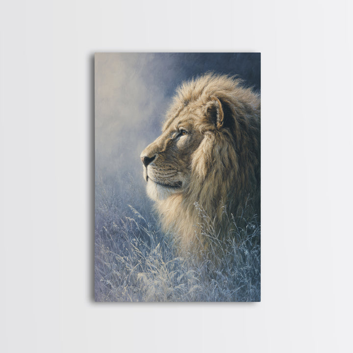 Regal Lion Profile Canvas Print, Animal Art, Original Painting, Living Room Decor, Fine Art, Creature, Boho Wall Art, ANI-2x3-65