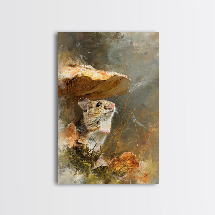 Tiny Field Mouse Canvas Print, Animal Art, Home Decor, Living Room Decor, Oil Painting, Creature, Art Deco, Original Art, ANI-2x3-66