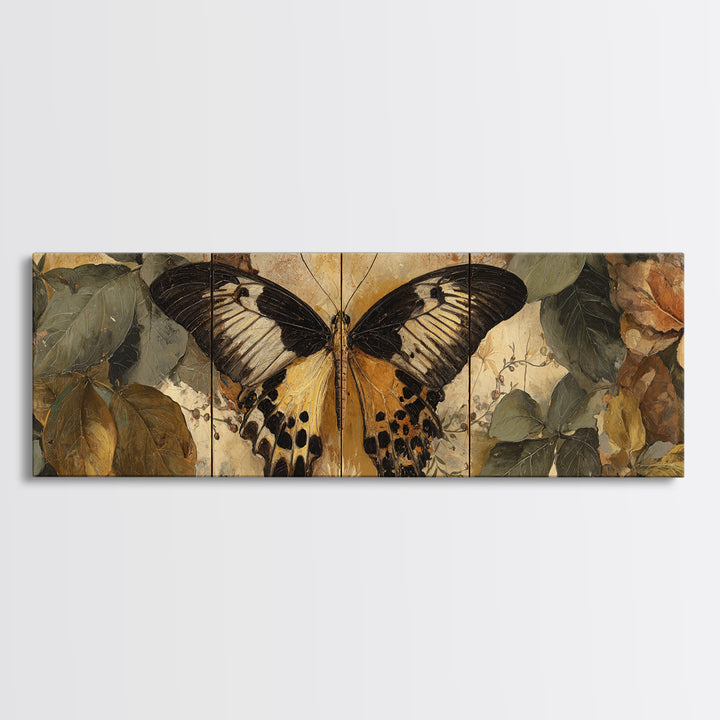 Butterfly Specimen Composition Framed Canvas Print, Animal Art, Room Decor, Living Room Decor, Fine Art, Creature, Printable, ANI-3x1-63