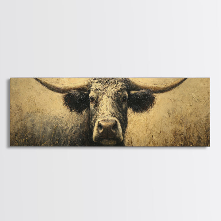 Gentle Cow Portrait Canvas Print, Animal Art, Printable Wall Art, Living Room Decor, Fine Art, Creature, Boho Wall Art, ANI-3x1-71