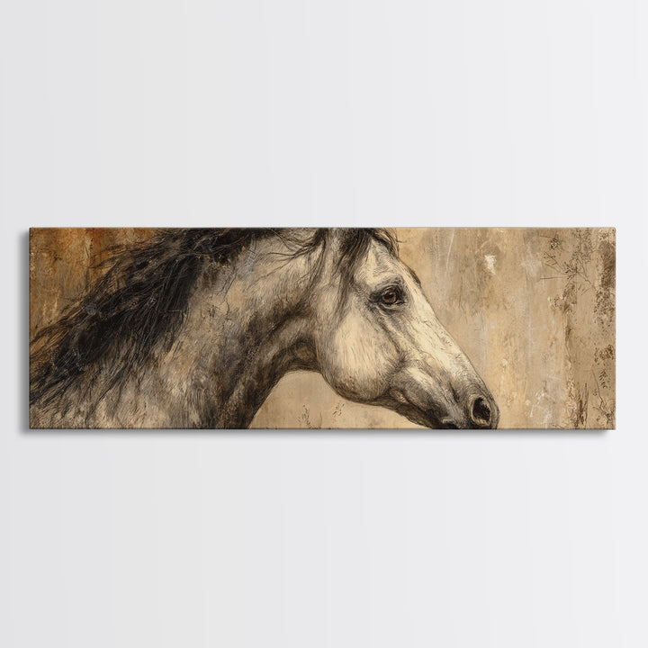 Majestic Horse Head Canvas Print, Animal Art, Room Decor, Living Room Decor, Fine Art, Creature, Printable, Printable Wall Art, ANI-3x1-91