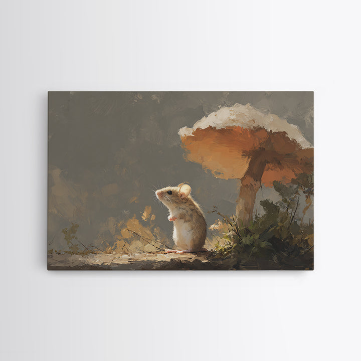 Tiny Field Mouse Canvas Print, Animal Art, Nursery Decor, Living Room Decor, Fine Art, Creature, Nursery Art, Cat Art, ANI-3x2-38