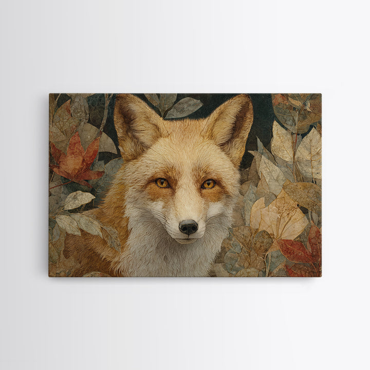 Dignified Fox Portrait Framed Canvas Print, Animal Art, Farmhouse Decor, Living Room Decor, Fine Art, Creature, Neutral Decor, ANI-3x2-5