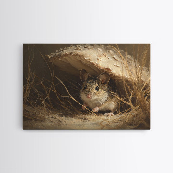 Tiny Field Mouse Canvas Print, Animal Art, Nursery Decor, Living Room Decor, Fine Art, Creature, Nursery Art, Cat Art, ANI-3x2-62